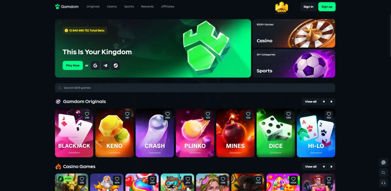 Ανασκόπηση του GamdomCasino Cyprus Register για Παίκτες στην Κύπρο
